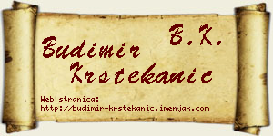 Budimir Krstekanić vizit kartica